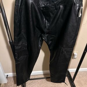 ASOS Men’s Black Cargo Leather Pants